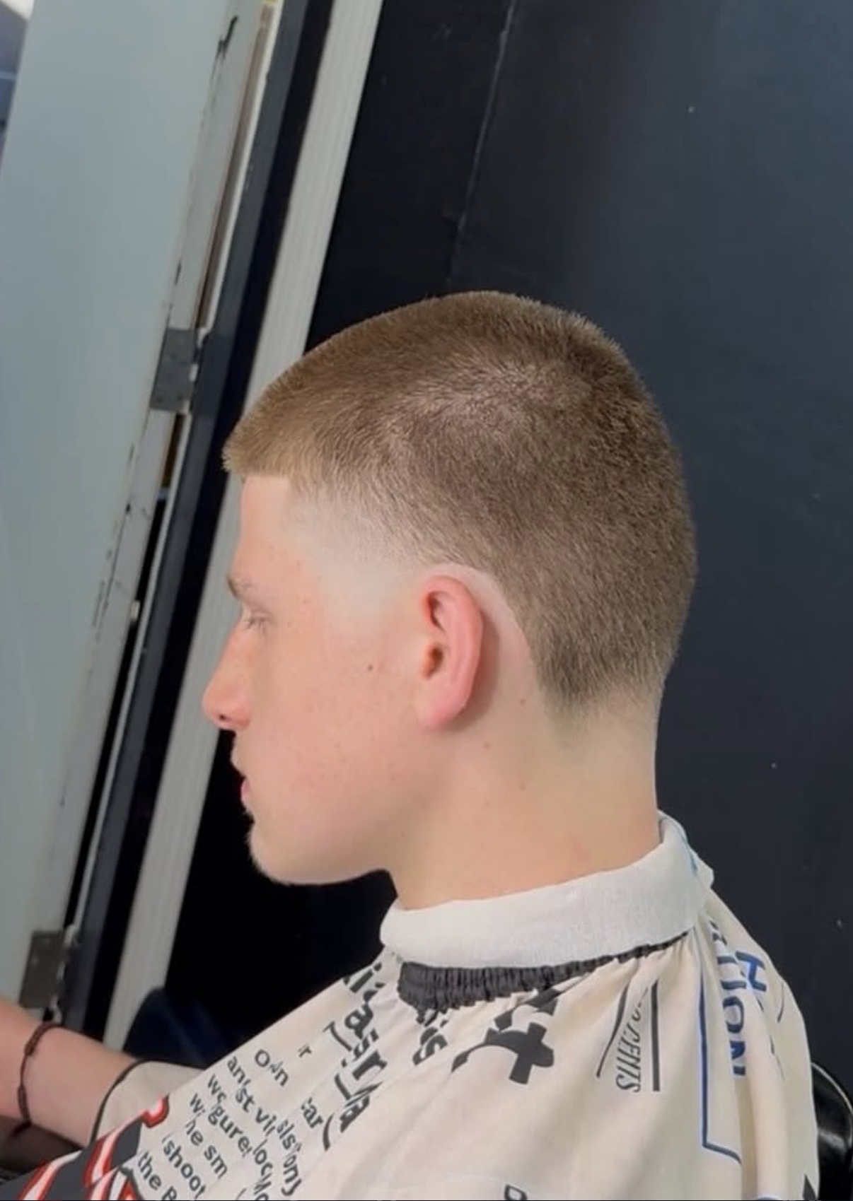 Clean buzz cut with sharp skin fade