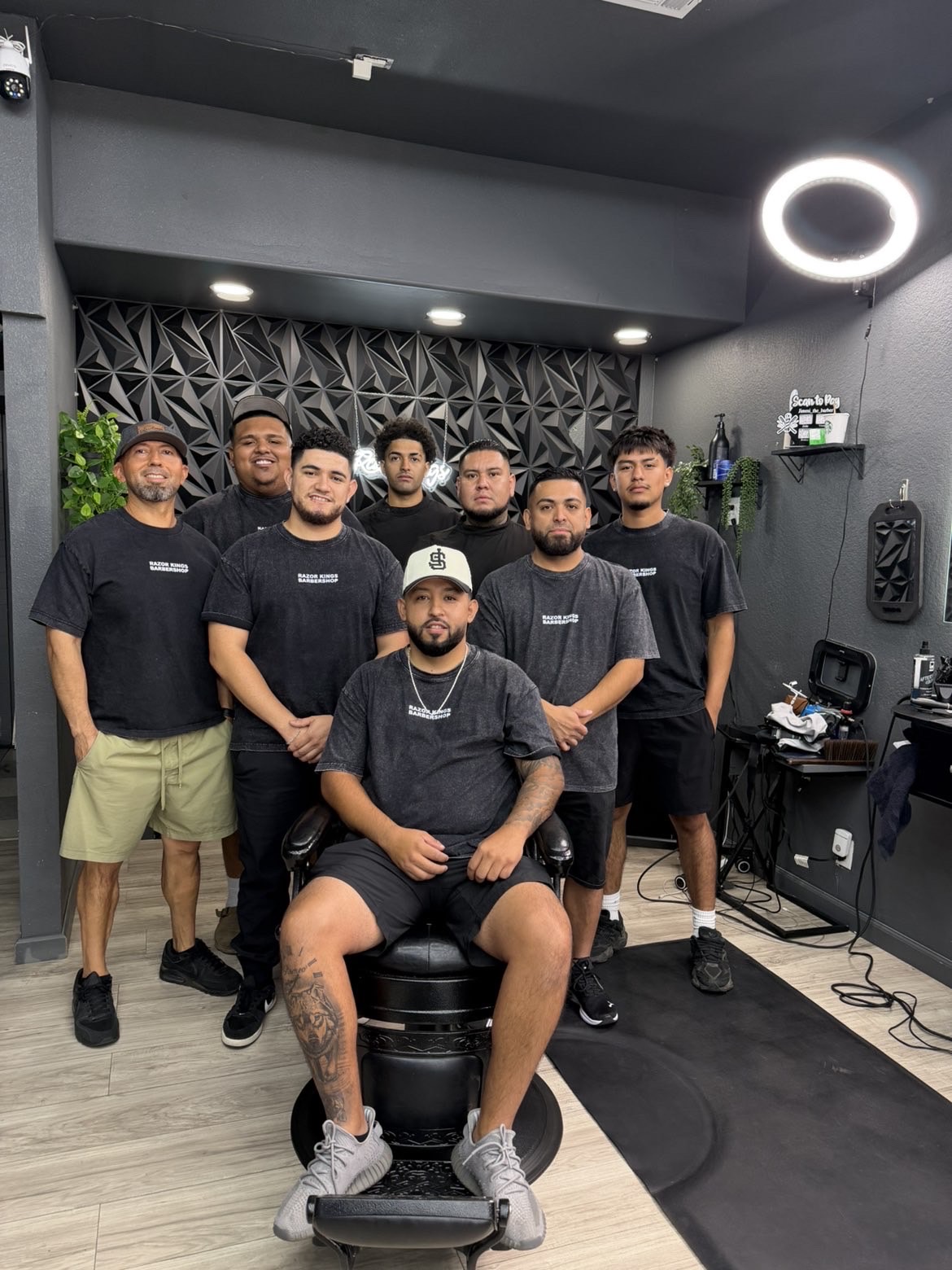 The Razor Kings barbershop crew in Chico, California